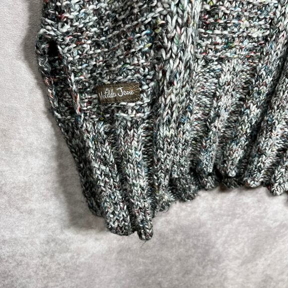 Matilda Jane Evening Stroll Sweater Womens Size M/L Gray Knit Tunic Turtleneck - Picture 4 of 11